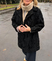 Black Lamb Fur Jacket – S