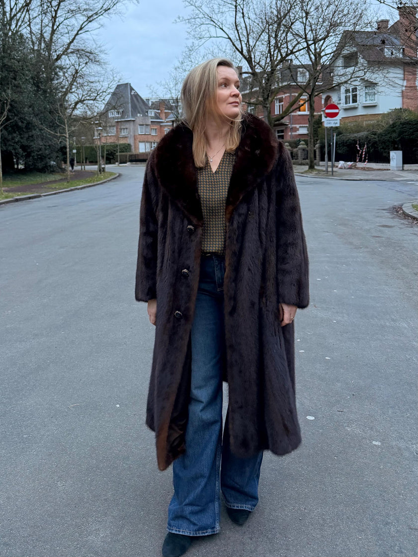 Brown Mink Fur Coat – 2X-4X