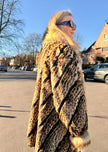 Leopard Print Fur Jacket L-2X