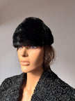 Black Rabbit Fur Hat