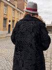 Black Broadtail Lamb Fur Coat - M-L