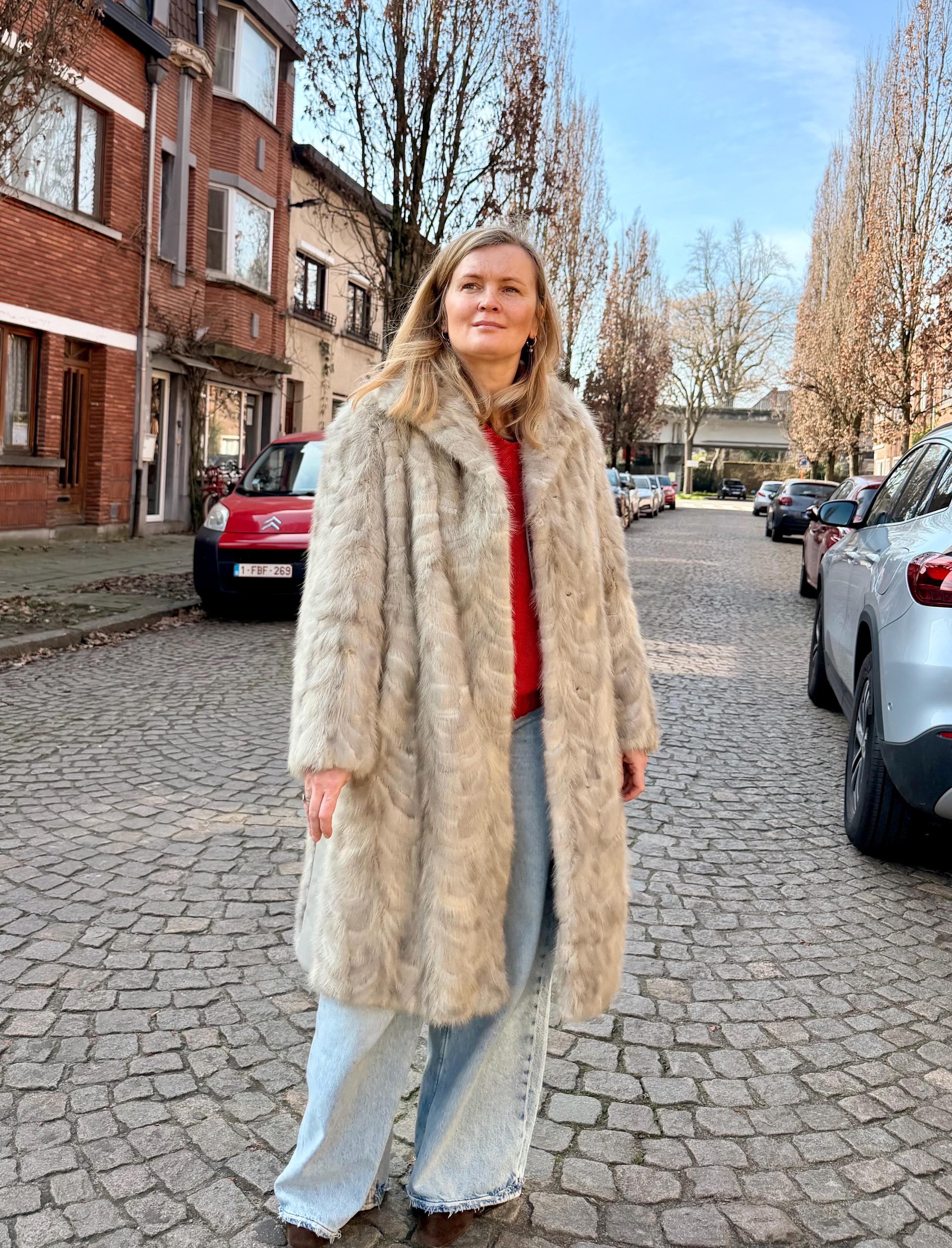 Sapphire Mink Fur Coat - M-L