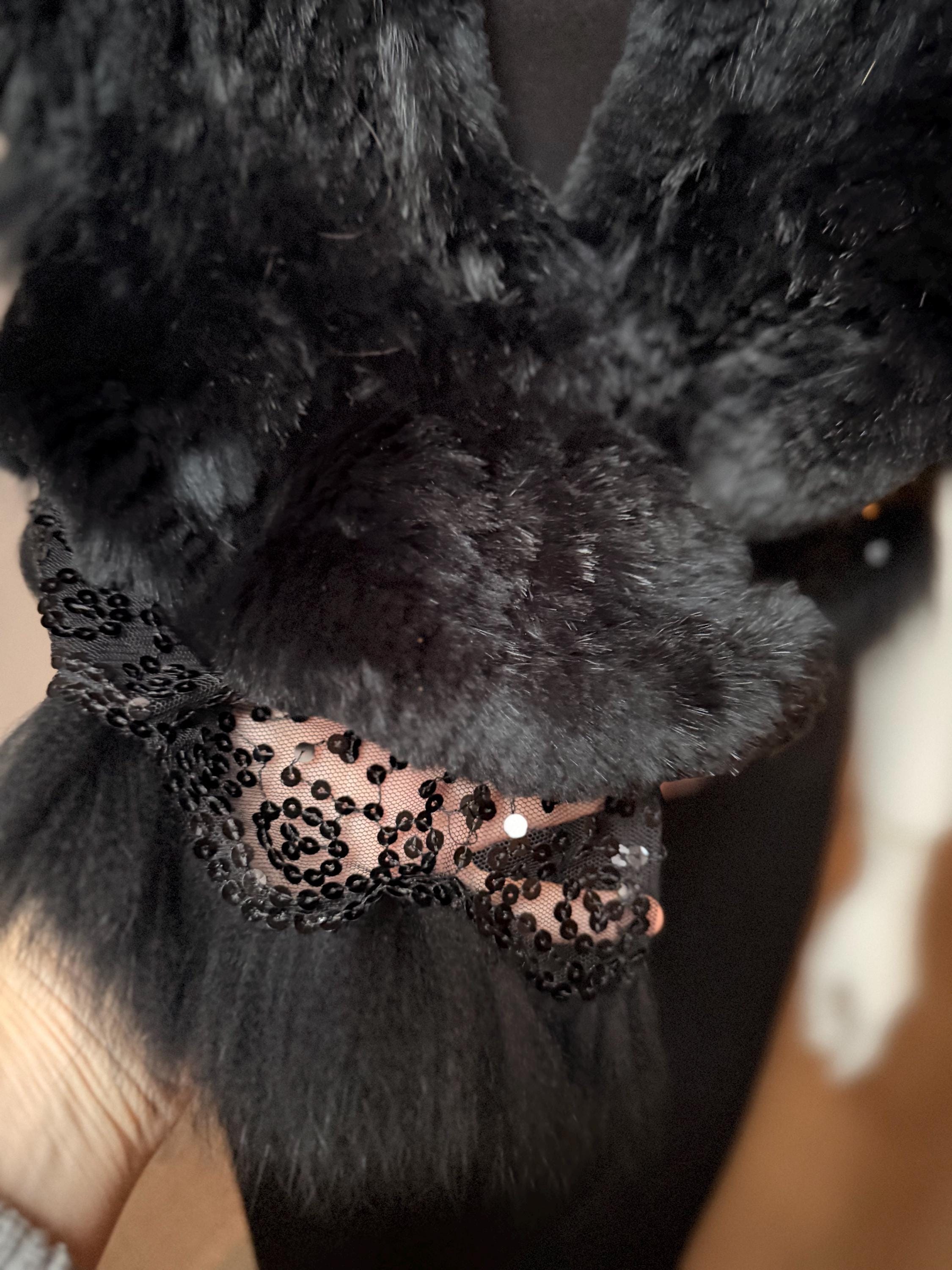 Black Rabbit Fur Stole