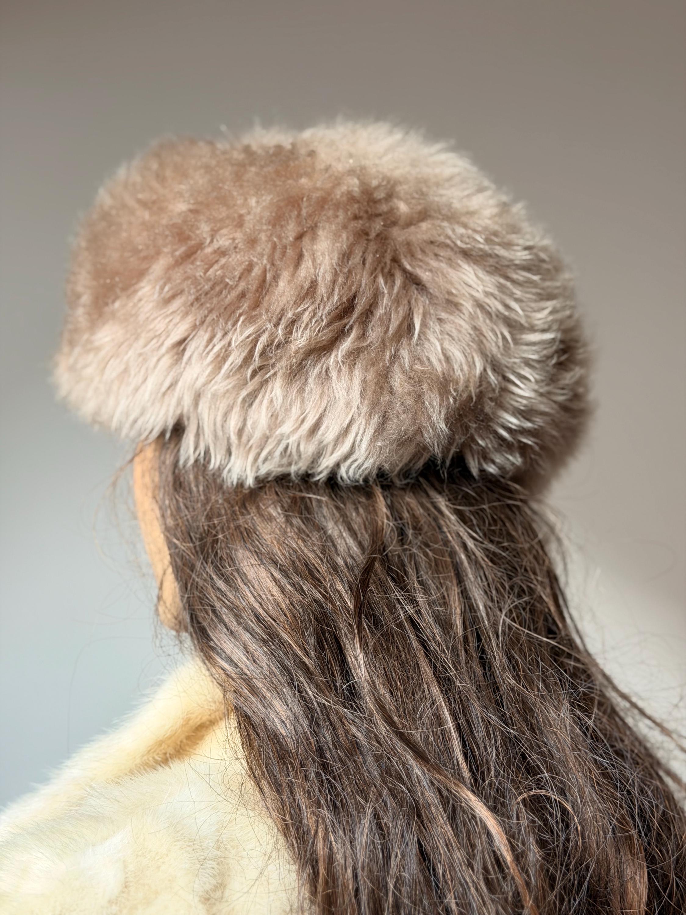 Beige Lamb Fur Hat