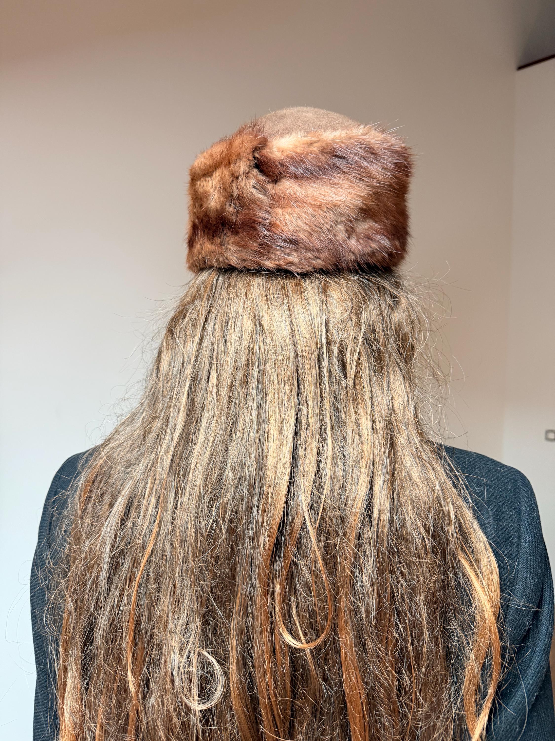 Brown Muskrat  Fur Hat