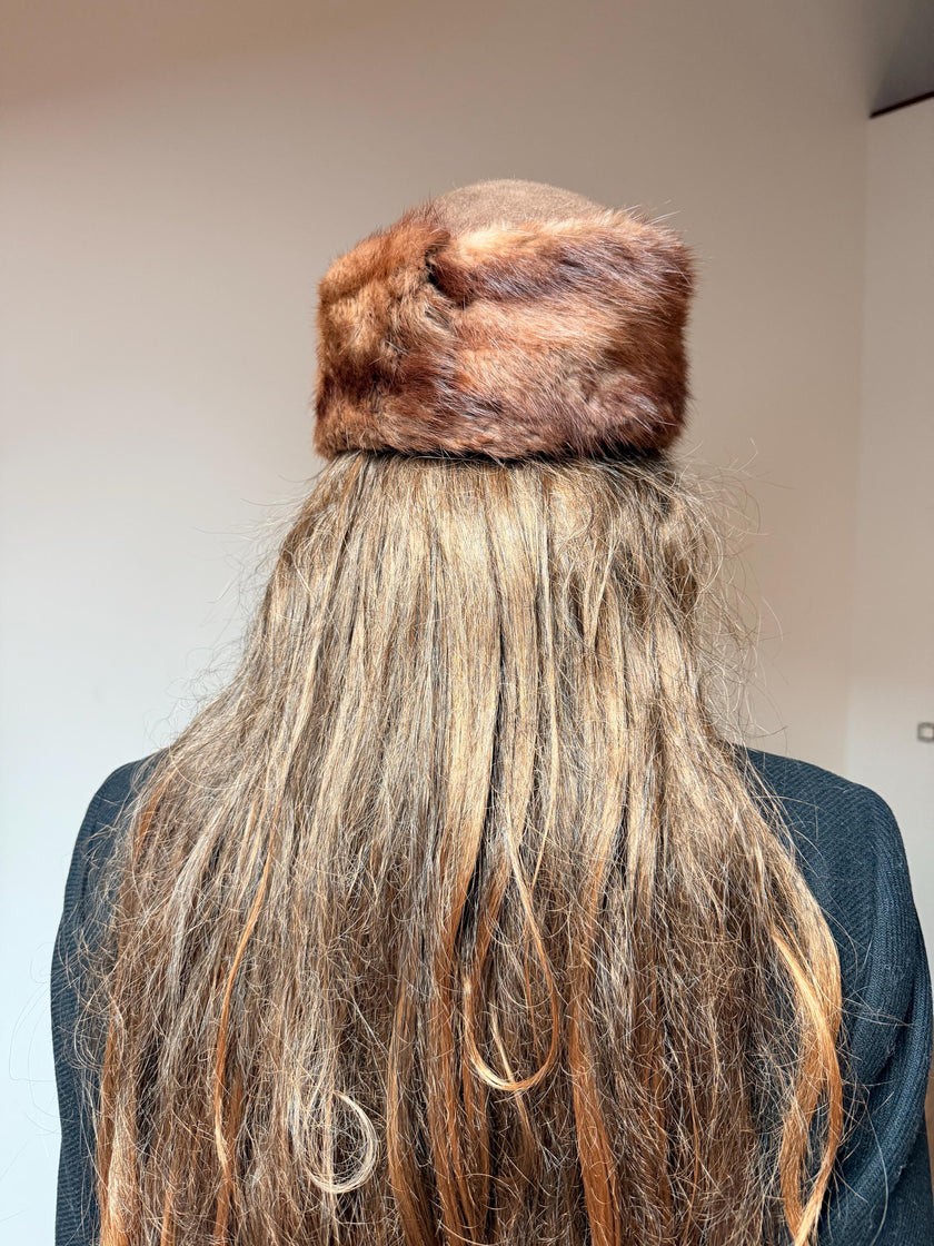 Brown Muskrat  Fur Hat