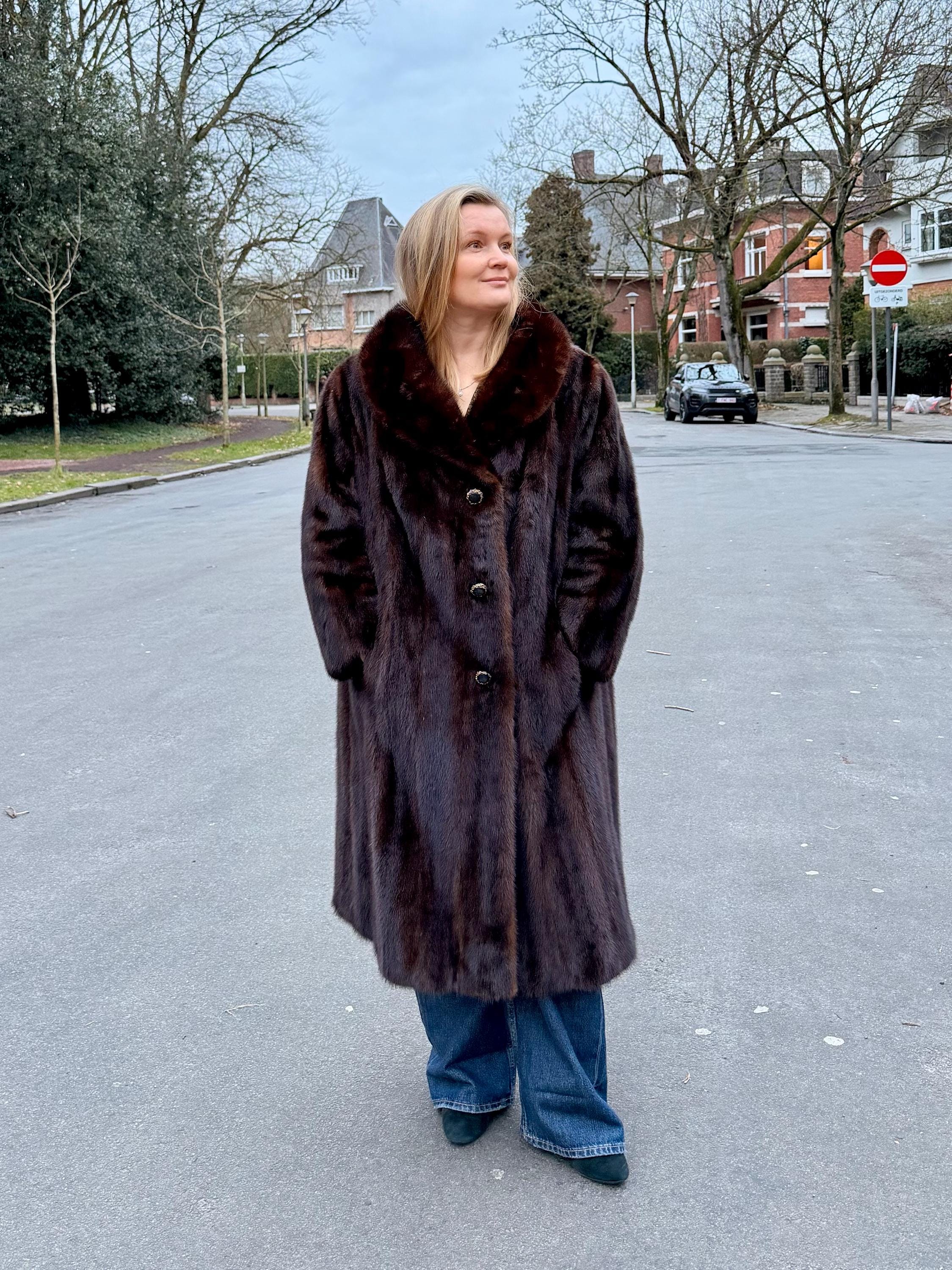 Brown Mink Fur Coat – 2X-4X