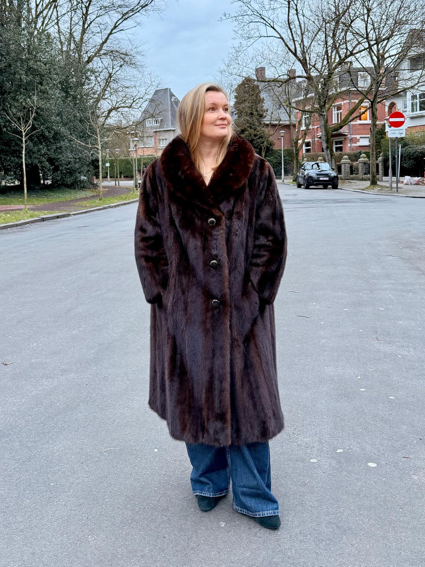 Brown Mink Fur Coat – 2X-4X