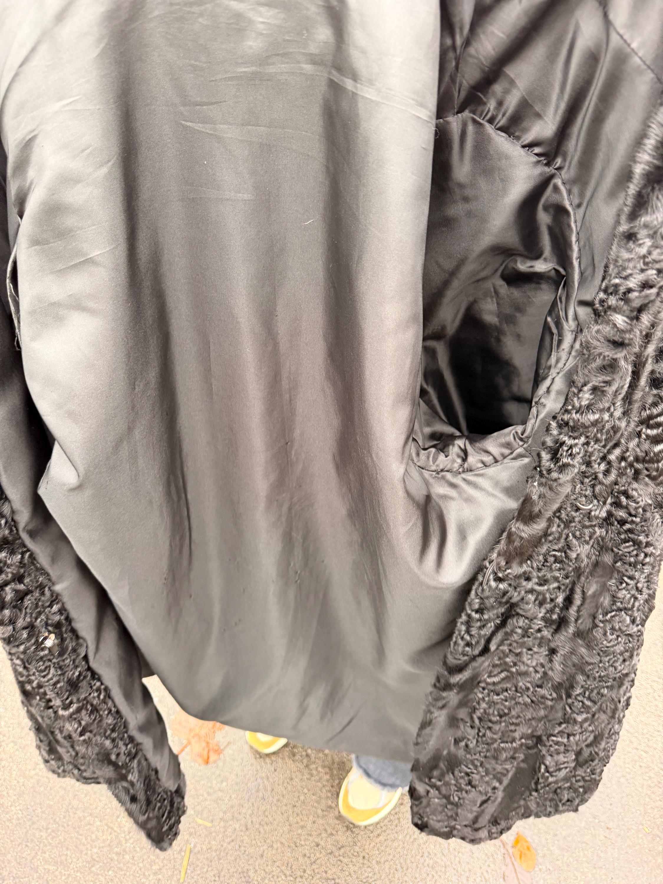 Black Lamb Fur Jacket – S