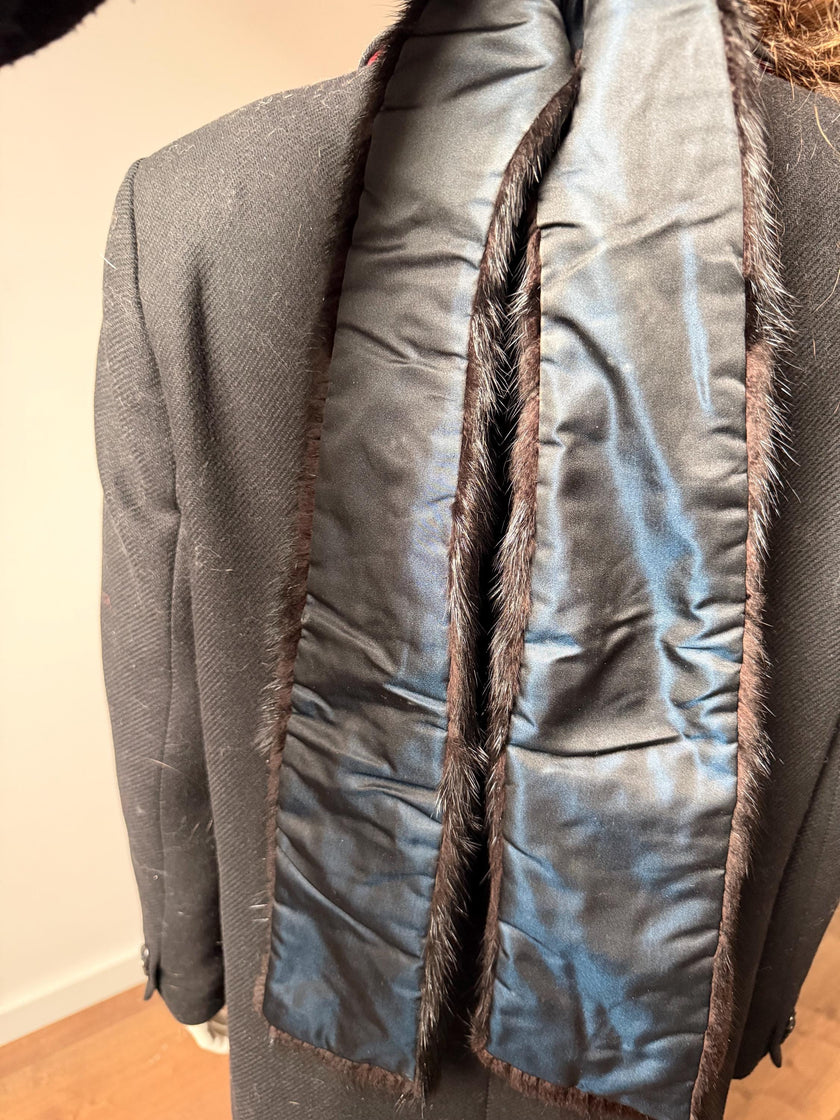 Black Mink Fur Scarf