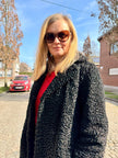 Black Lamb  Fur Coat  - M-L
