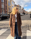 Brown Long Lamb l Fur Coat - M-L