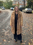 Long Beige Mink Fur Coat - L-XL