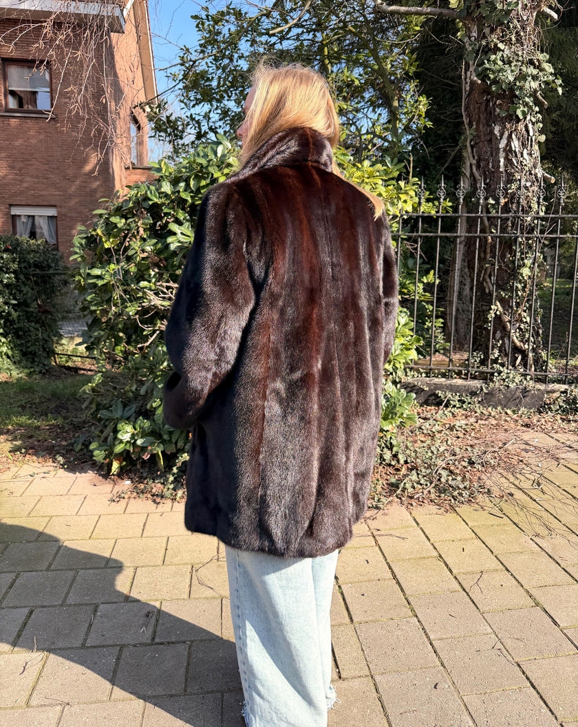 Brown Mink Fur Coat – L-XL