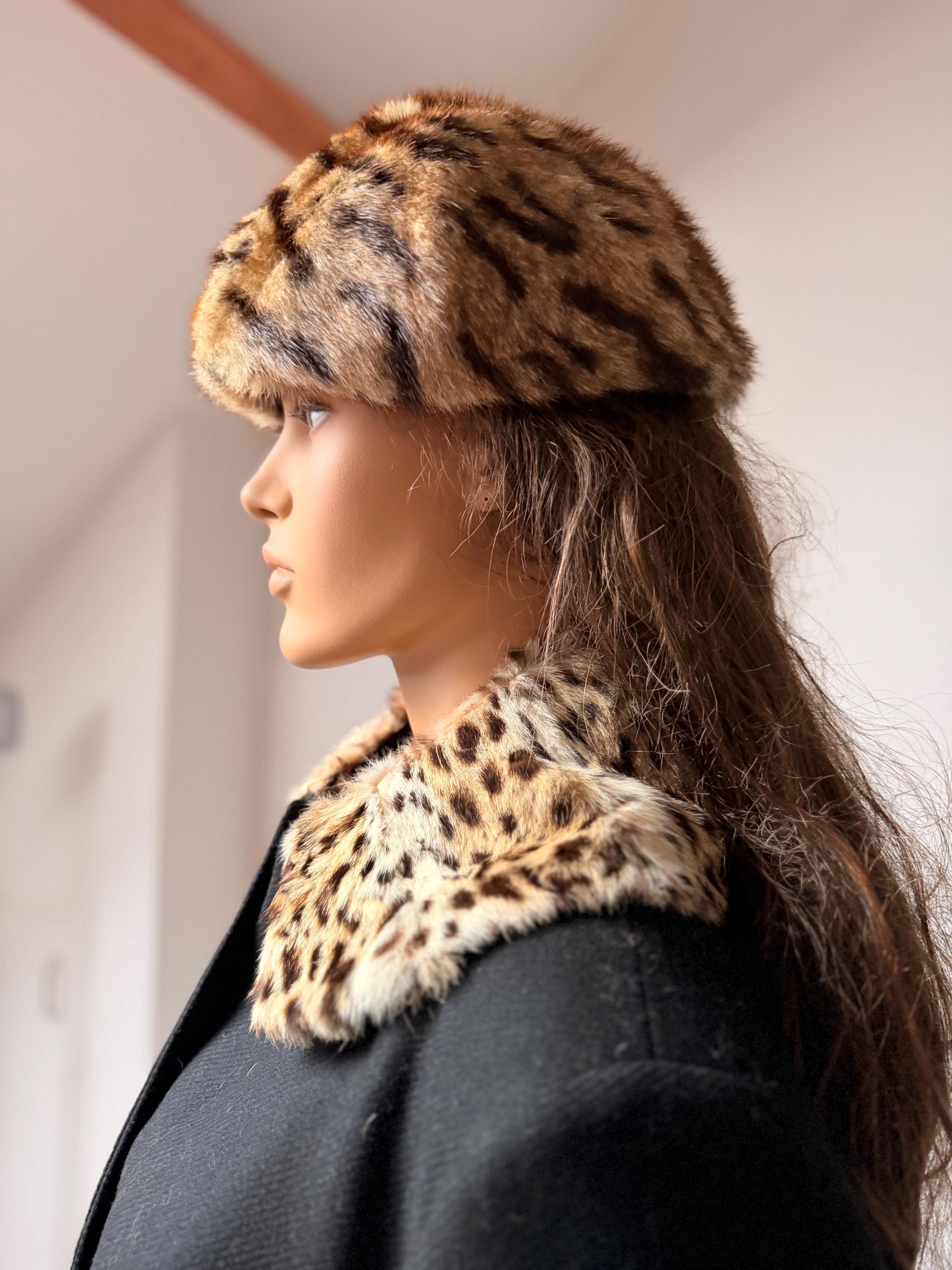 Tiger Print Fur Hat
