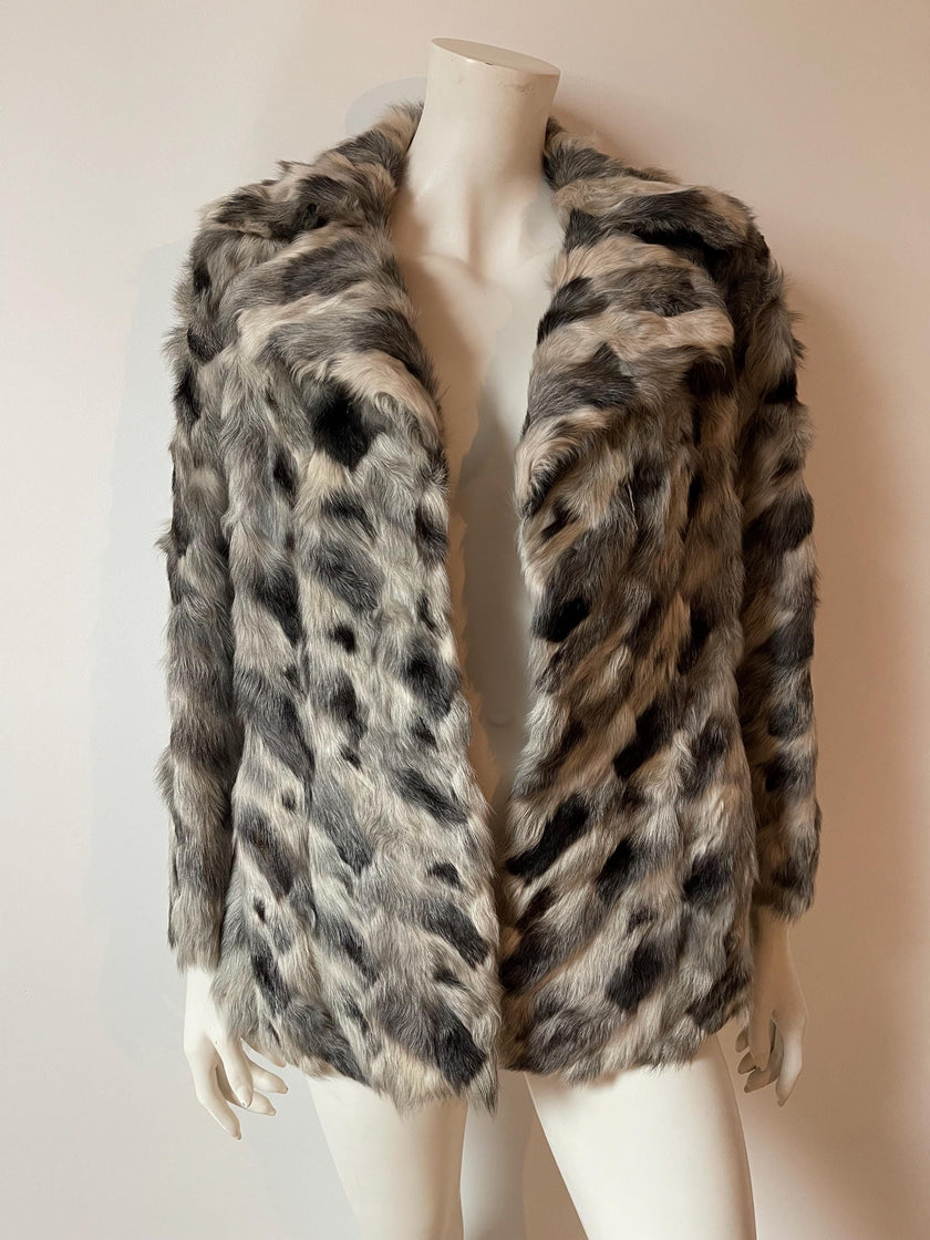 Grey Goat Fur Jacket - S