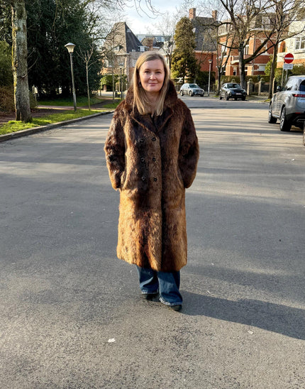Long Beaver Fur Coat - L-XL