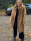 Long Beige Mink Fur Coat - L-XL