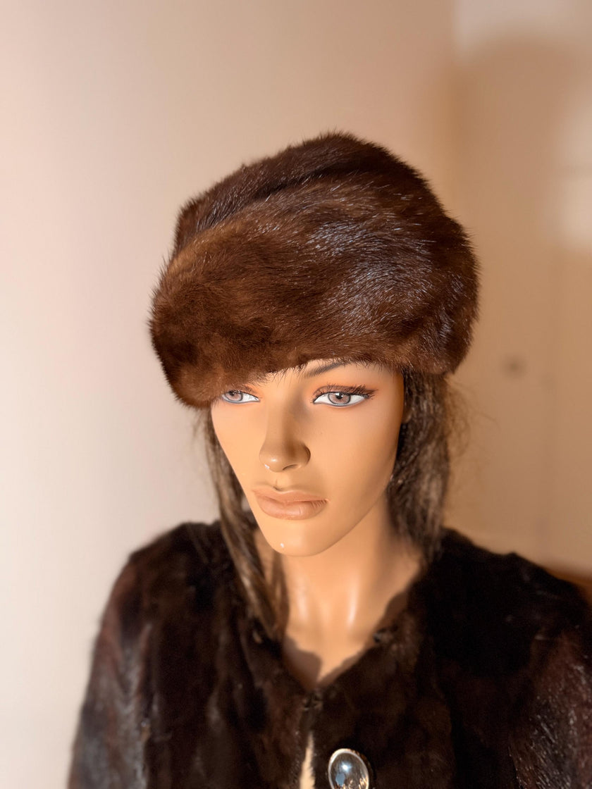Brown Mink Fur Beret