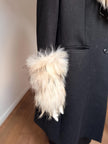 Set White Raccoon Fur Collar & Pockets