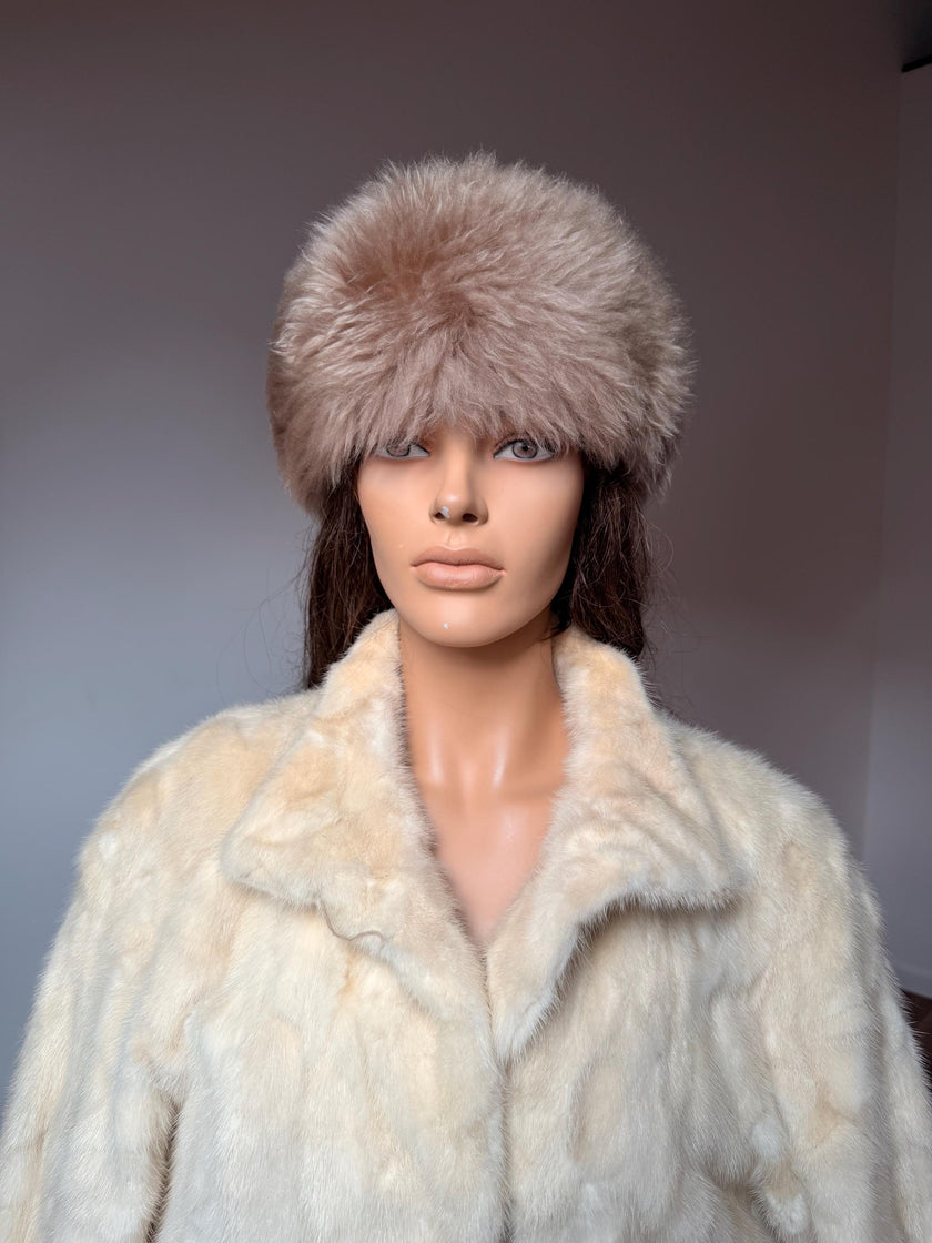 Beige Lamb Fur Hat
