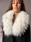 White Raccoon Fur Collar