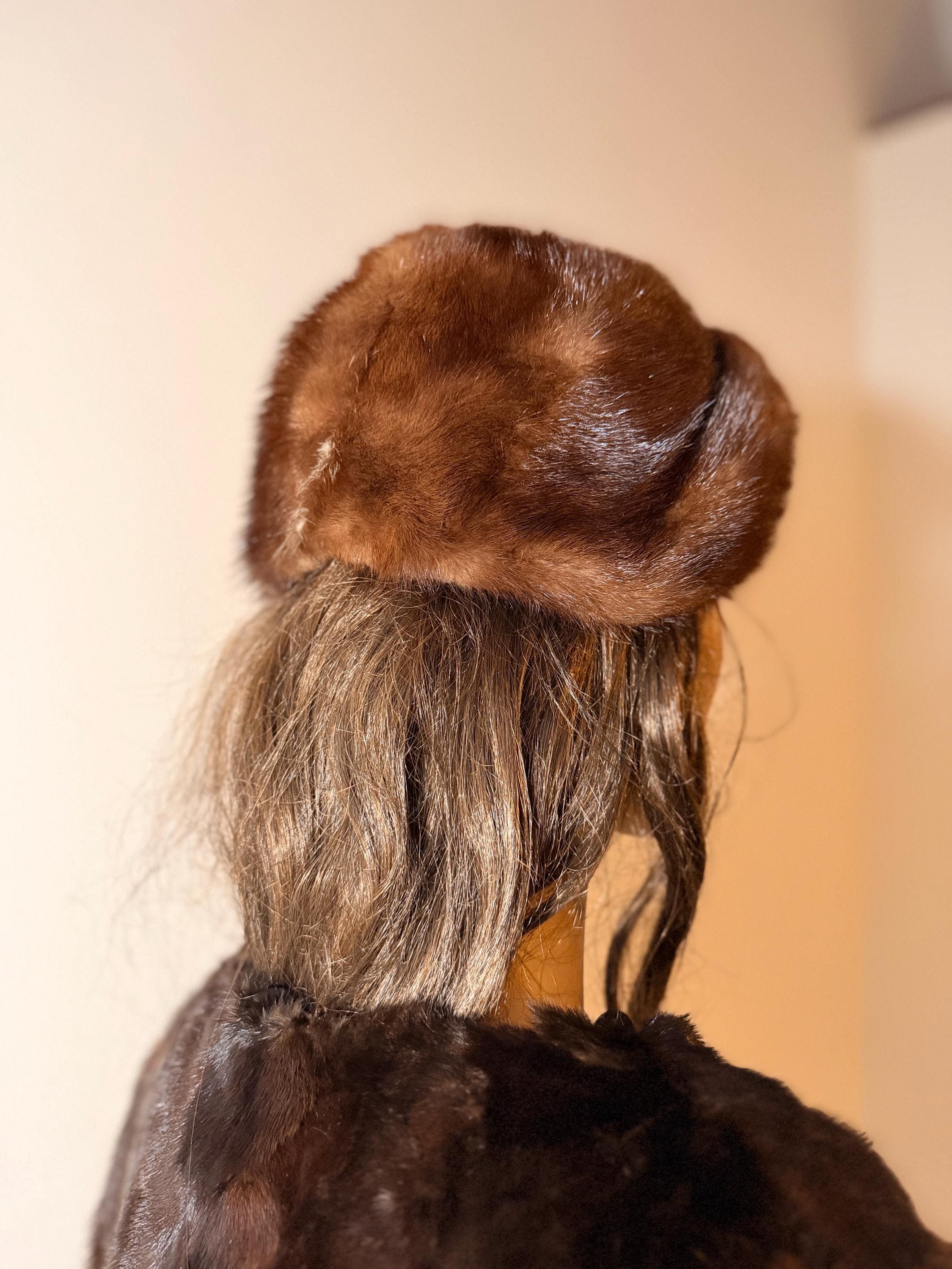 Brown Mink Fur Beret