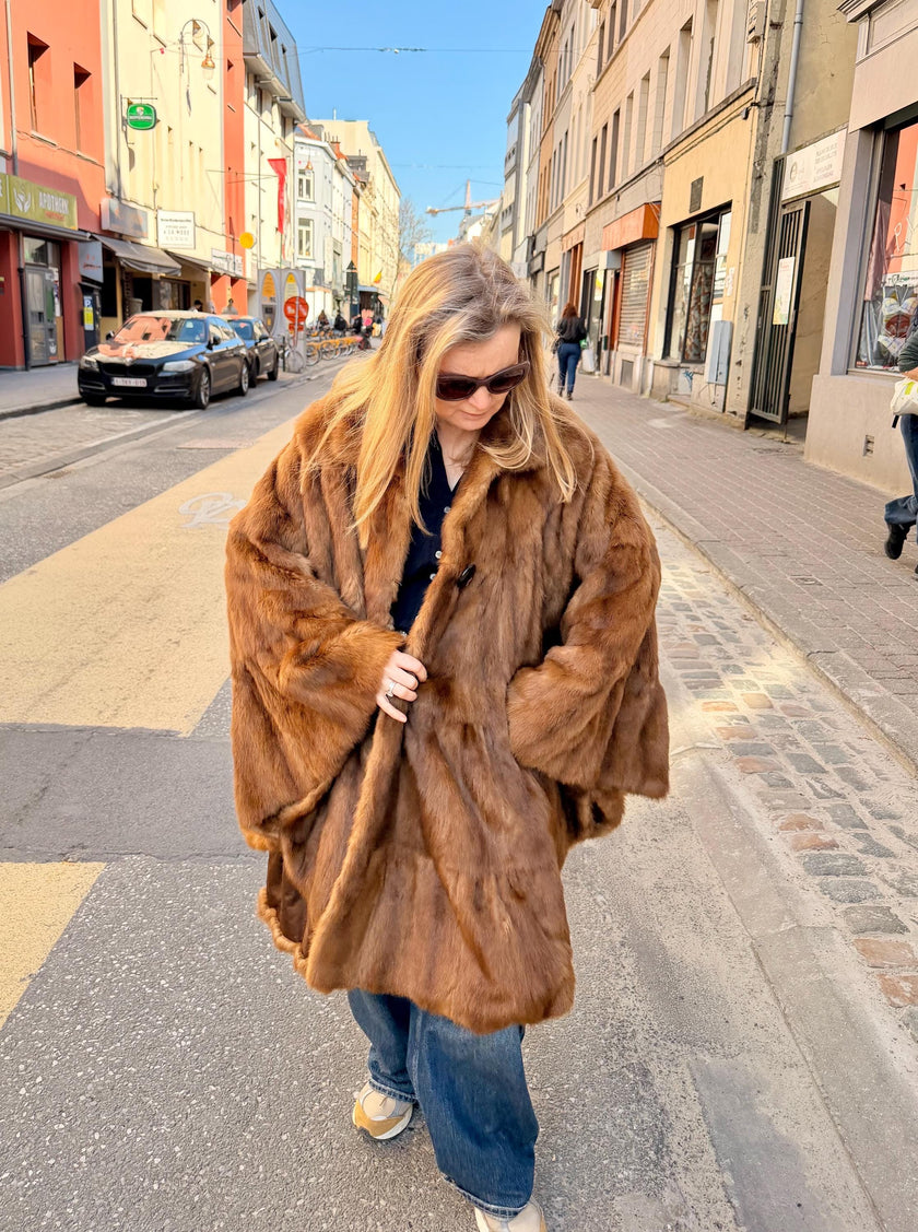 Brown Weasel Fur Cape