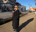Long Black Lamb Fur Coat - L-XL