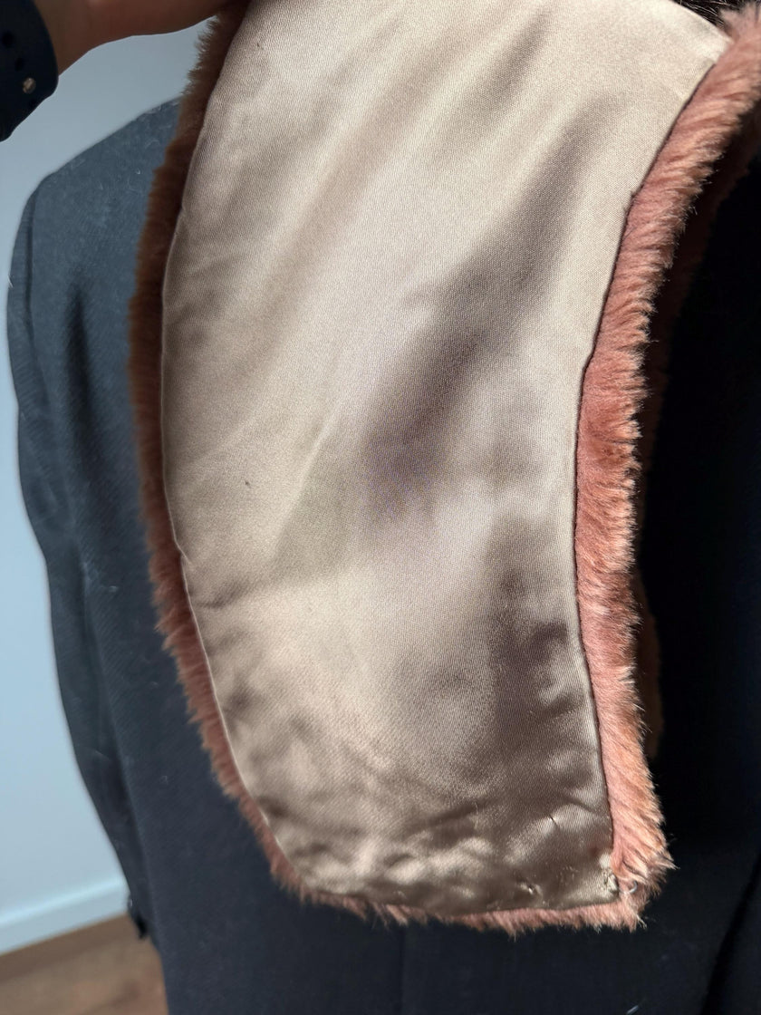 Mouton Beige Fur Collar