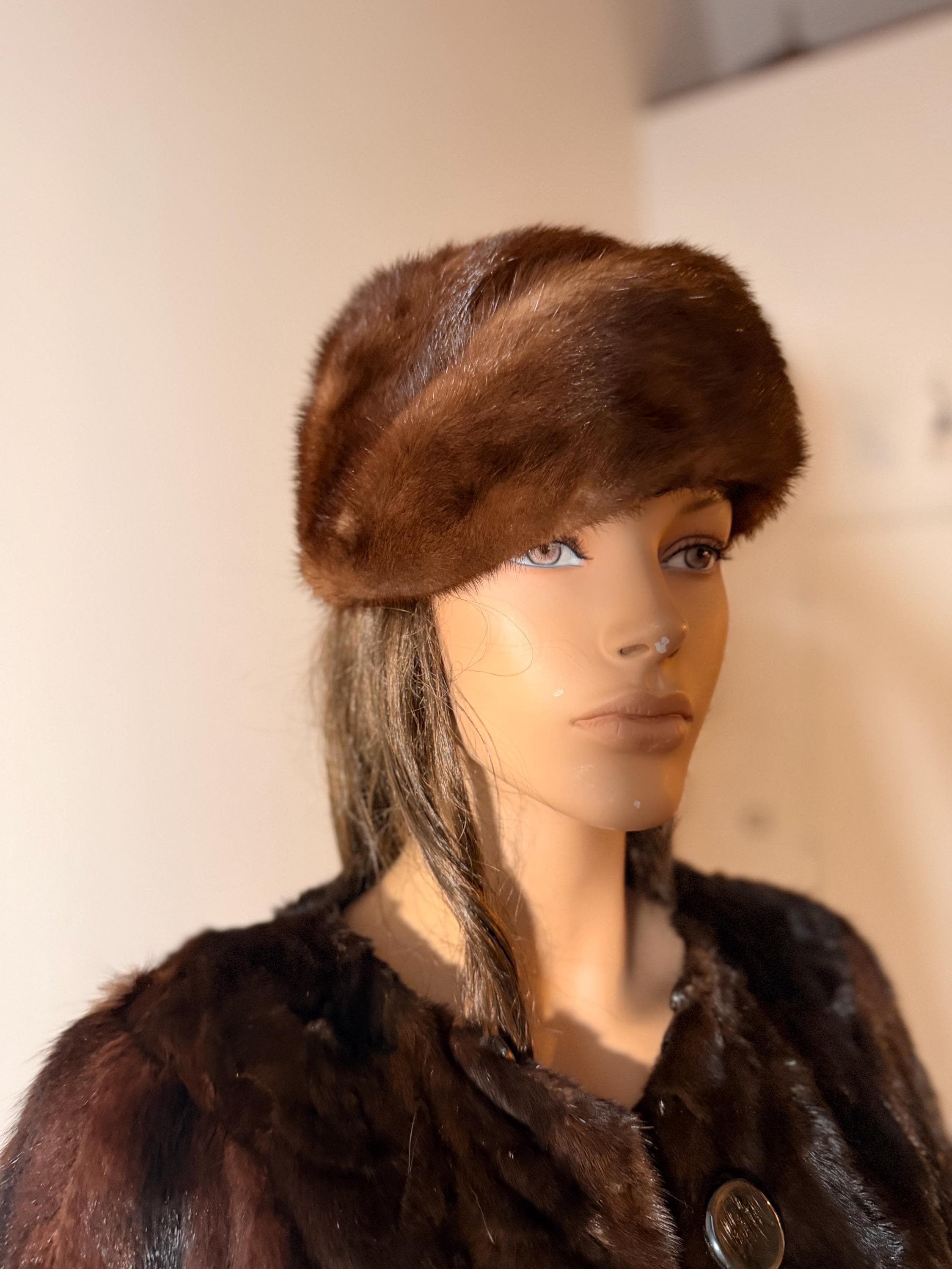 Brown Mink Fur Beret