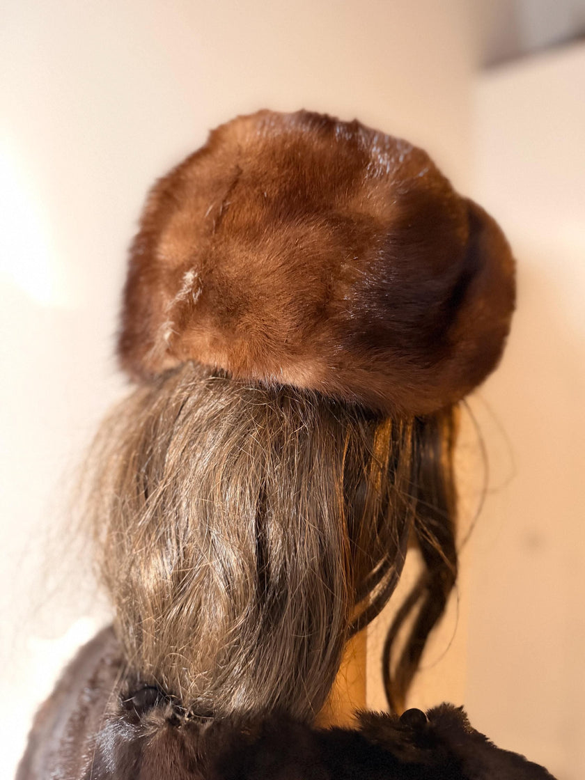 Brown Mink Fur Beret
