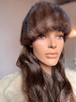 1980s grey mink fur hat made from genuine full-pelt mink