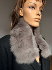 Grey Rabbit Fur Collar