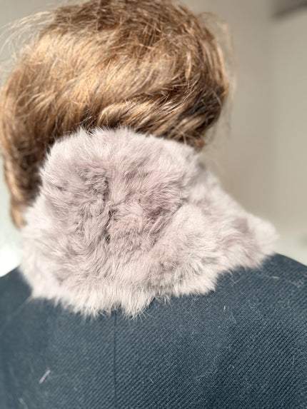 Grey Rabbit Fur Collar