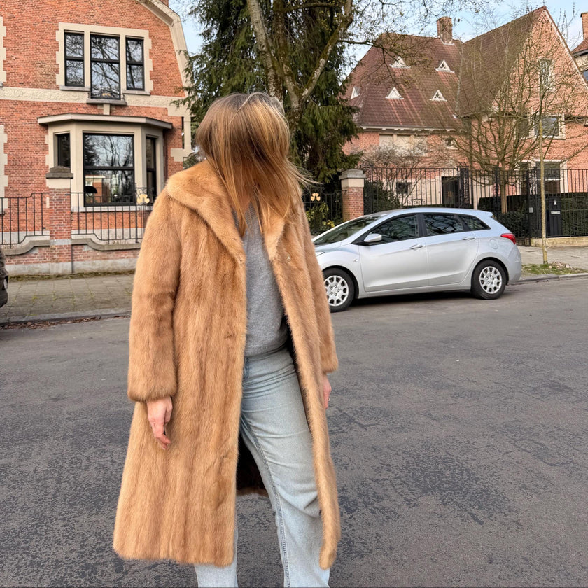 Saga Mink Pastel Fur Coat – S-M