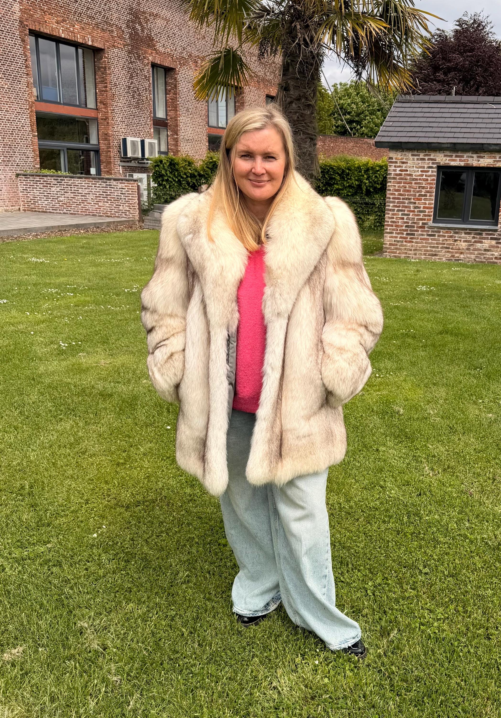 White Fox  Fur Jacket - L-XL