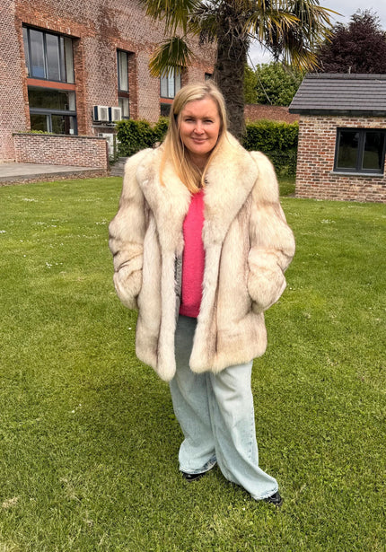 White Fox  Fur Jacket - L-XL
