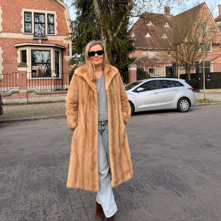 Saga Mink Pastel Fur Coat – S-M