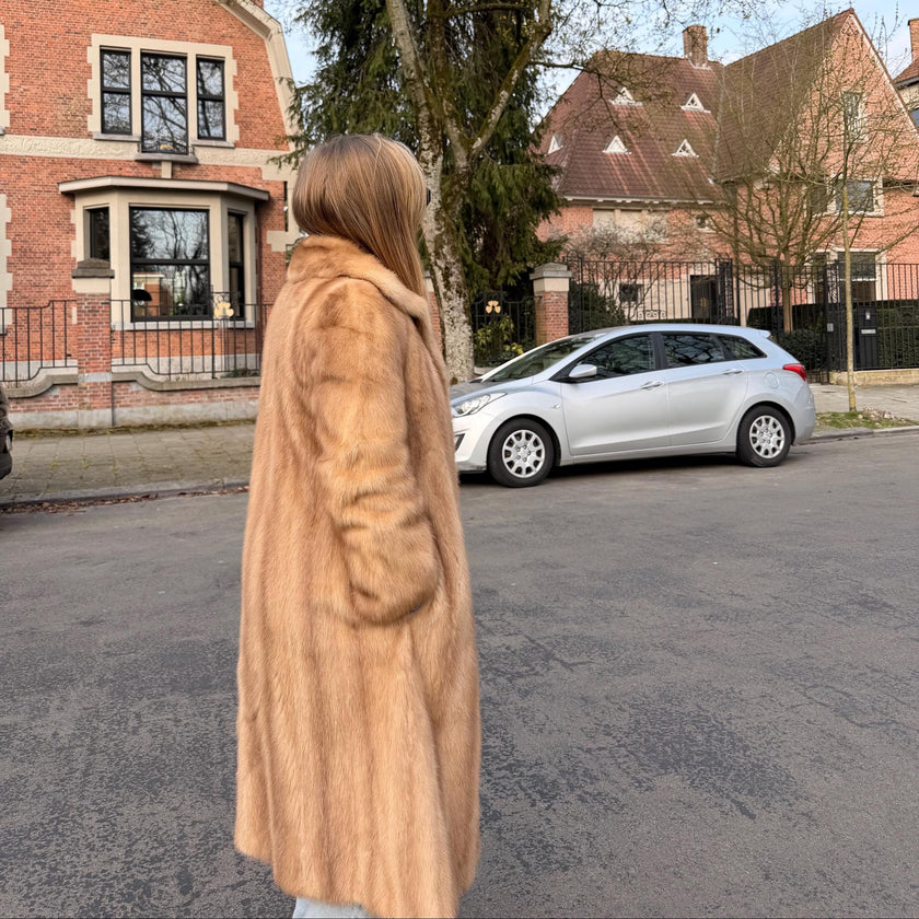 Saga Mink Pastel Fur Coat – S-M
