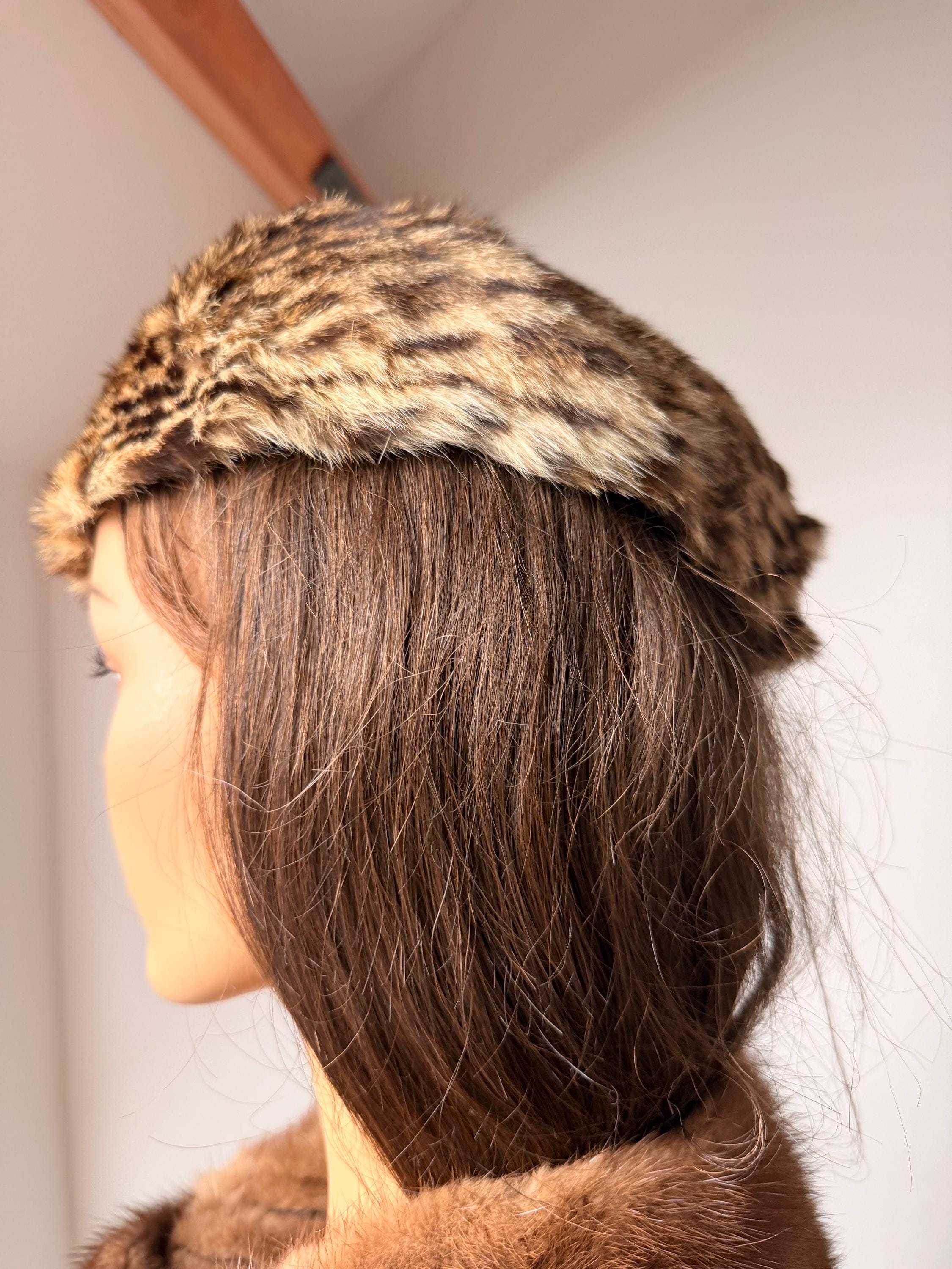 Leoprad Print Fur Hat