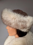 White Fox Fur Roller Hat