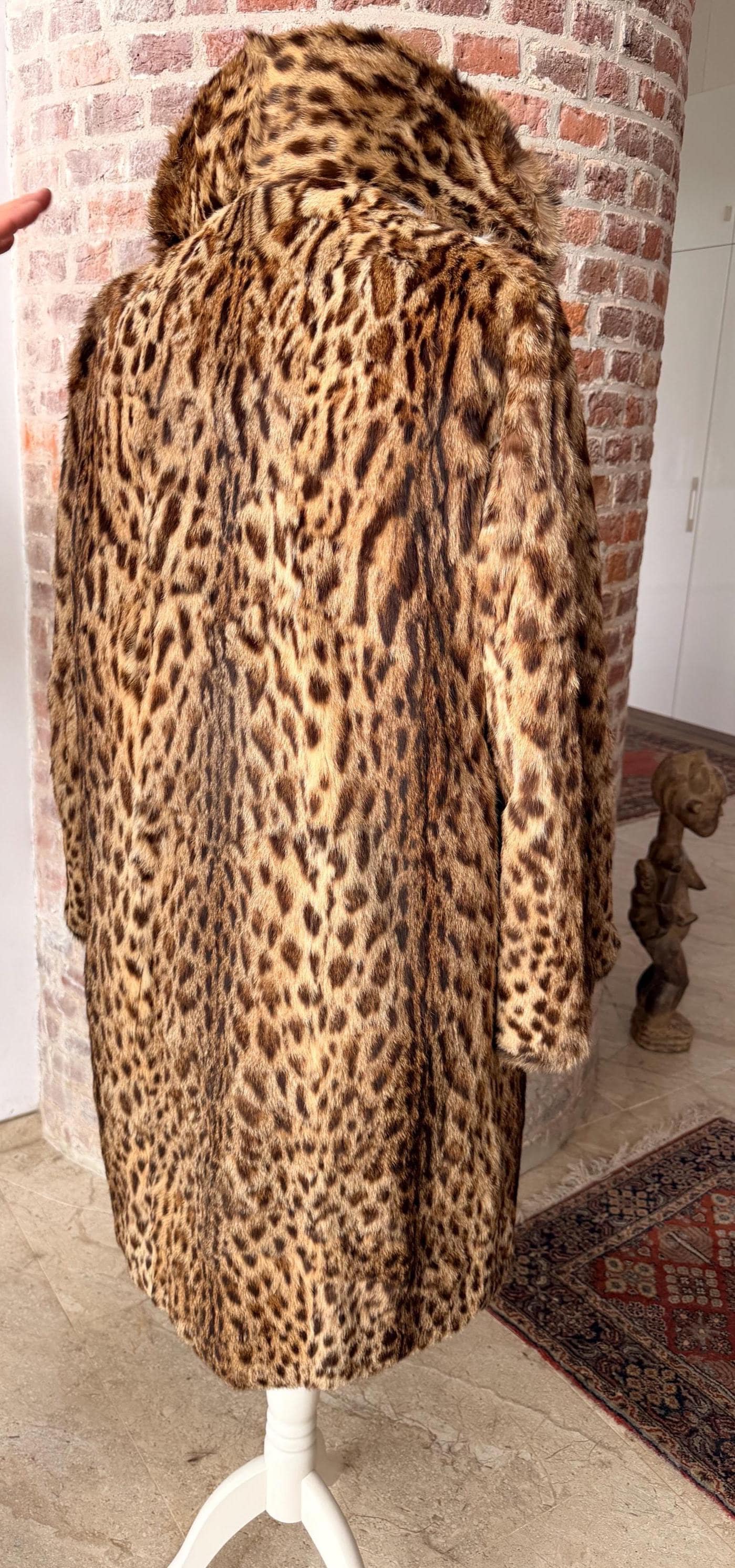 Leopard Print Fur Coat – L-XL