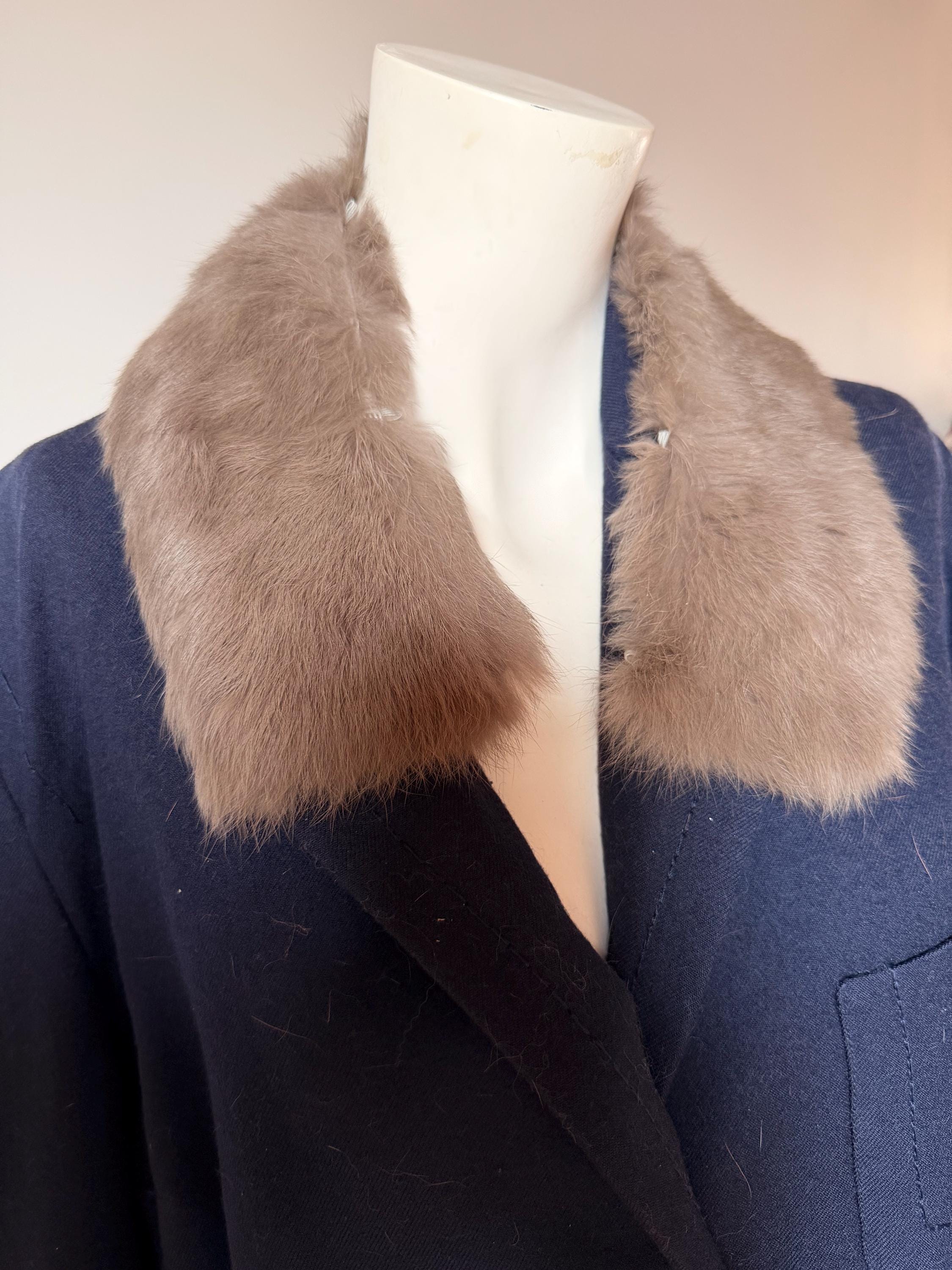 Grey Rabbit Fur Collar