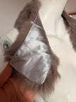 Grey Rabbit Fur Collar