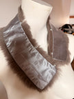 Grey Rabbit Fur Collar