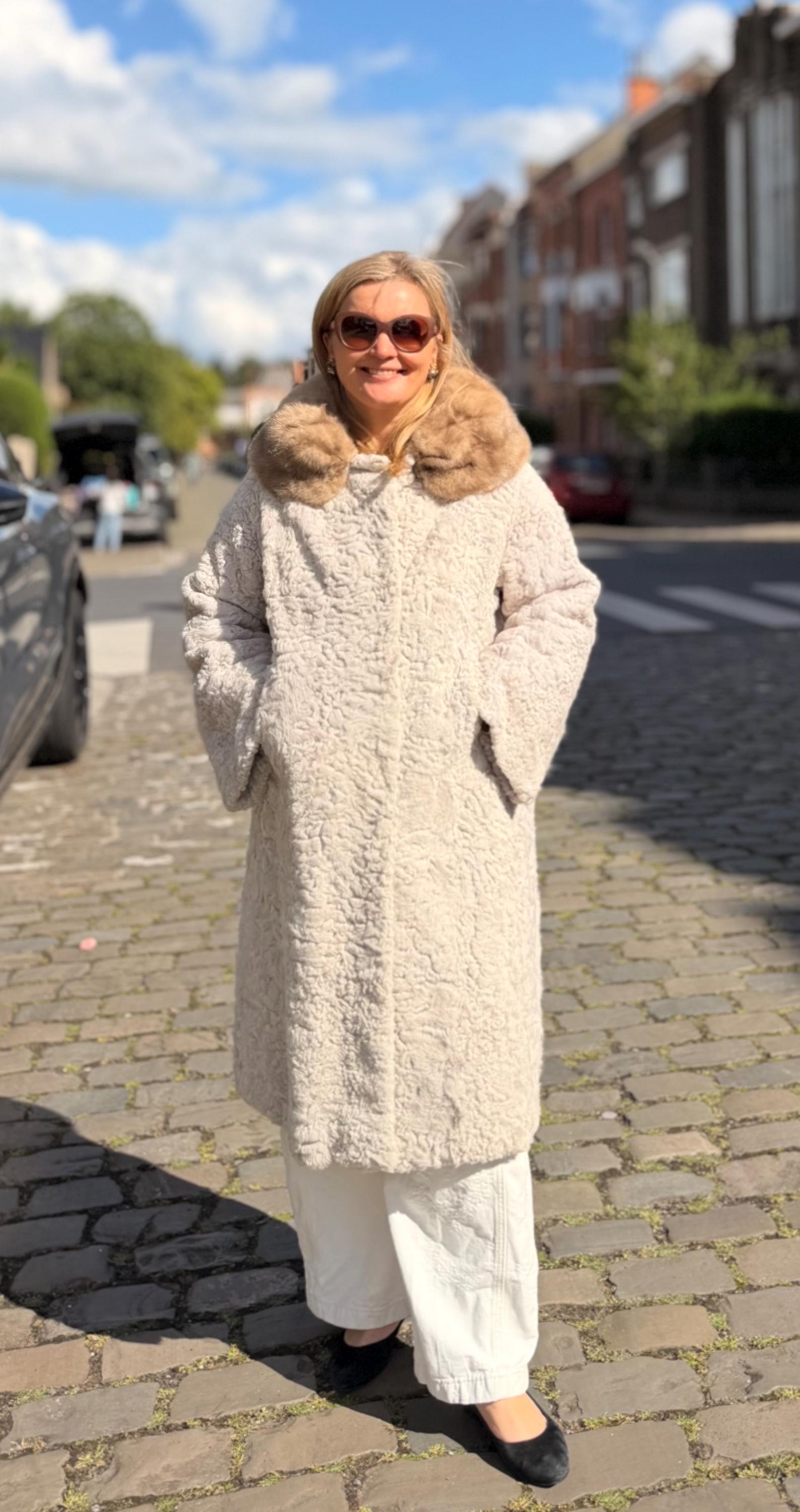 White Astrakhan Fur Coat