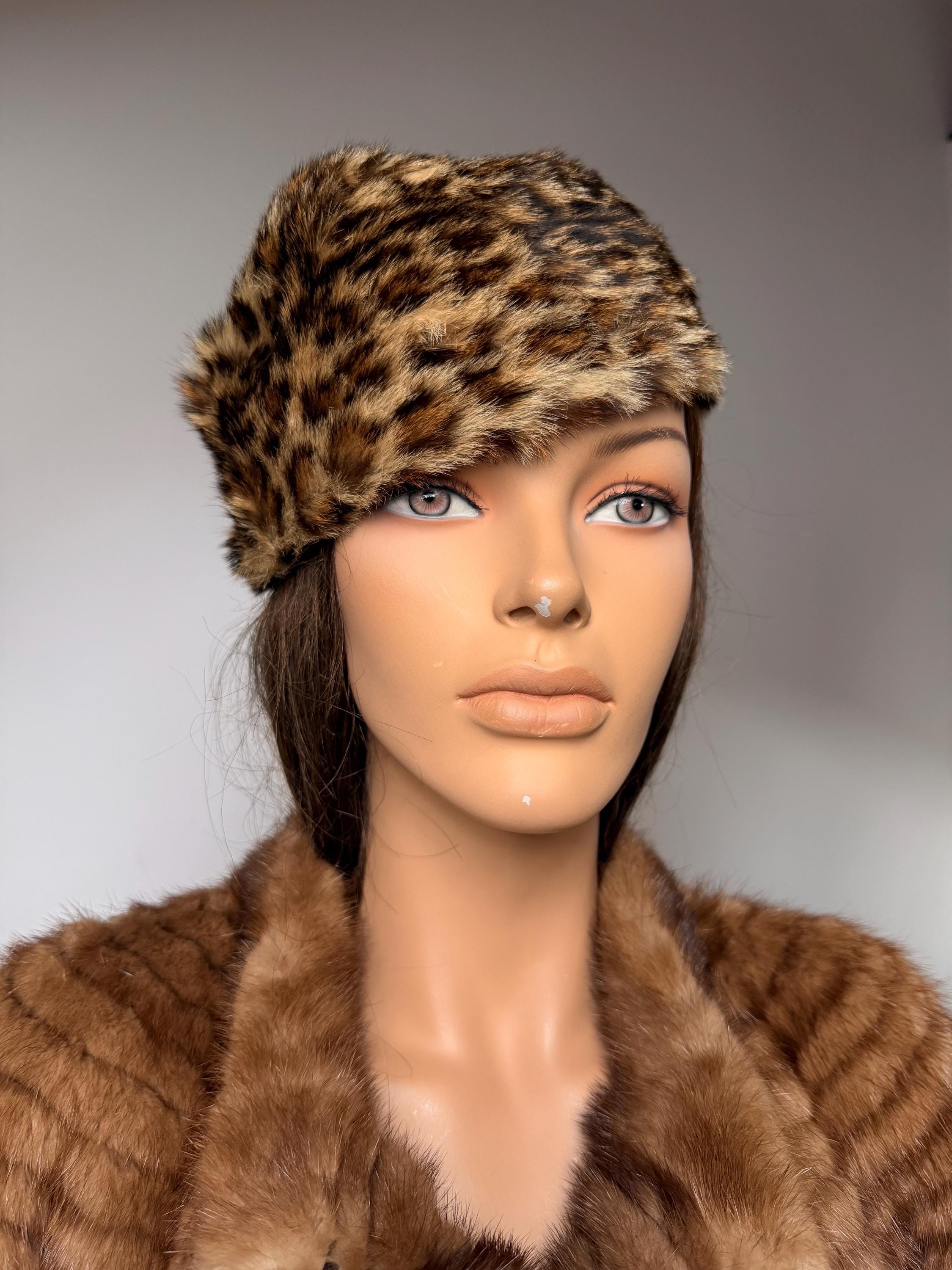 Leoprad Print Fur Hat