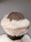 White Fox Fur Roller Hat