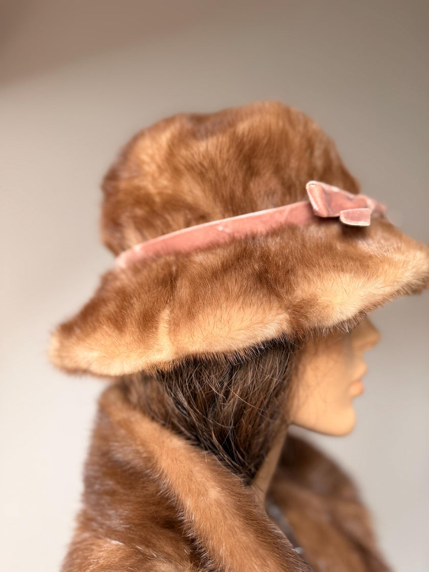 Pastel Mink Panama Fur Hat